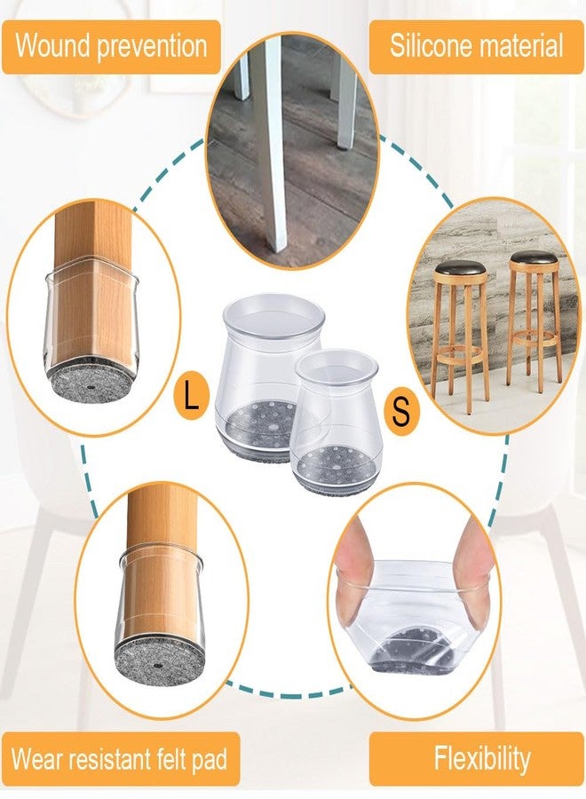 OASMU 32 Pcs Chair Leg Floor Protectors - Silicone Felt Pads, Scratch-Proof & Noise-Free, Easy Smooth Moving, Large Size (Fits Round Chair Legs: 1-5/16" to 2" Diameter)​ - Image 3